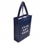 Navy Small Laminated Tote Bag 9.5" W x 12.5" H x 3.5" D